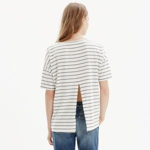 Madewell Striped Open Back Tee